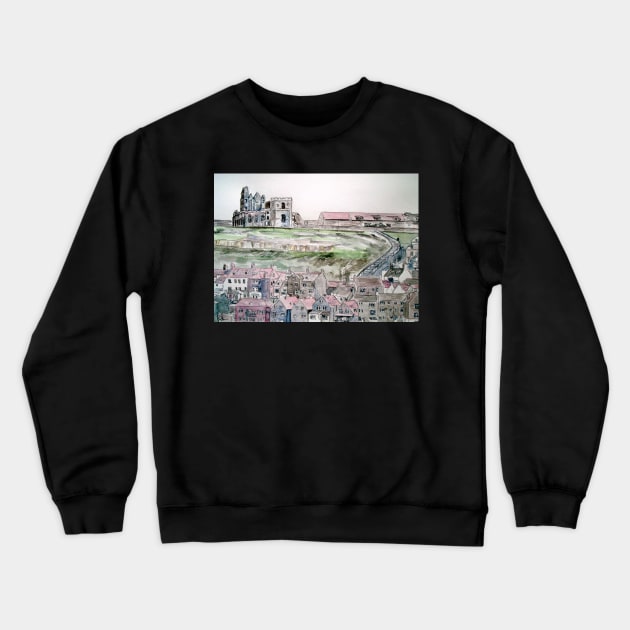 Whitby Town & Abbey Crewneck Sweatshirt by bobpetcher